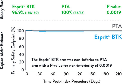 Primary Safety Endpoint - Esprit BTK vs PTA